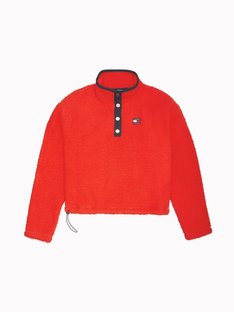 Női Tommy Hilfiger Essential Sherpa Pulóverek Narancssárga | HU 387HAP